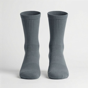 Crew <b>Socks</b> Solid Color Knitted Cotton Breathable Daily Wear Adult Spring Season Regular Style - Product Image 1