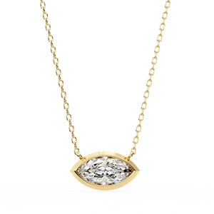 10K 14K 18K Rose <b>Gold</b> Lab Grown Diamond Solitaire Charm Necklace <b>Solid</b> Tiny Minimalist Women's Luxury Bezel Setting <b>Pendant</b> - Product Image 2