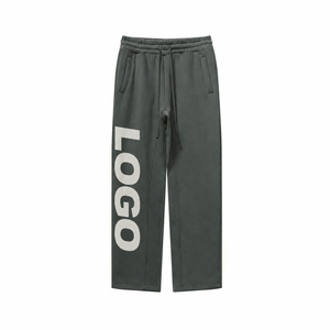 Custom Light Blue <b>Mens</b> Straight Leg <b>Fleece</b> Sweatpants Drawstring Waist Relaxed <b>Lounge</b> <b>Pants</b> Wholesale USA UK EU Apparel Buyer - Product Image 5