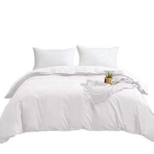 Ensemble de housse de couette rayée 3 pièces en coton tissé 400TC, lavable en machine, usage domestique, style simple - Product Image 3