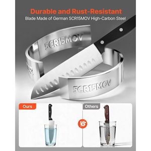 Set di 15 Coltelli da Cucina in Acciaio Inossidabile Tedesco ad Alto Contenuto di Carbonio con Blocco Affilatore e Manici Ergonomici in ABS - Product Image 4