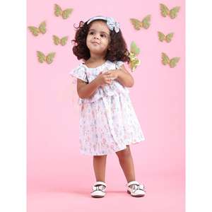 Polka Tots Robe sans manches à imprimé ours fleuri avec bandeau-Multicolore - Product Image 5