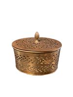 Boîte à cricket en laiton de qualité supérieure pour table basse décorative, avec détails artistiques et charme antique classique en laiton.