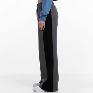 Pantalones de chándal de mujer personalizados de pierna ancha, tiro medio, con cremallera, elásticos con cordón, ligeros, 100% algodón polar, superventas al por mayor - Product Image 4