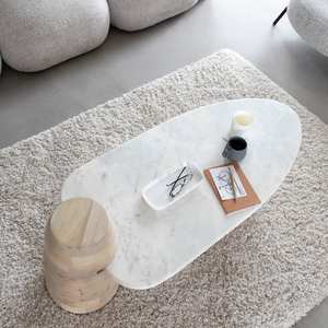 โต๊ะกาแฟวานดานา นิมบัส ไลรา ทำจากไม้มะม่วงและหินอ่อน - Product Image 3