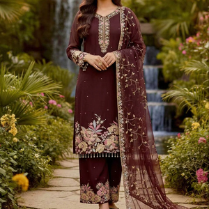 ชุดสูท 3 ชิ้น งานปักลายหนักพิเศษสำหรับเทศกาลอีด ดีไซน์ใหม่ - Product Image 1