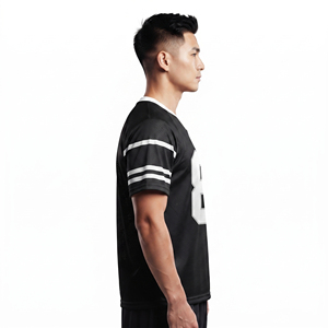 เสื้อลาครอสคอวีผ้าตาข่ายสำหรับผู้ชายแบบสั่งทำพิเศษ หมายเลขทีมแบบซับลิเมชั่น ระบายอากาศได้ดี แขนสั้น - Product Image 3