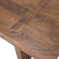 Table basse rectangulaire moderne en bois d'acacia massif avec plateau en acacia et pieds en bois inclinés, idéale pour la maison, le bureau ou l'appartement