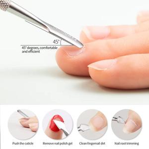 Juego de herramientas profesionales para uñas de acero inoxidable con empujador de cutículas y cortaúñas para el cuidado de las uñas. - Product Image 5