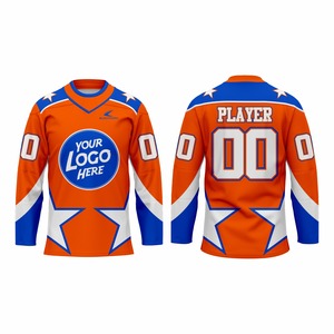Maillots de hockey sur glace personnalisés à carreaux avec logo frontal sublimé, respirants, à séchage rapide, en polyester anti-humidité - Product Image 2