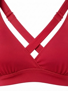 Sujetador deportivo a cuadros de alta sujeción con espalda cruzada para mujer, transpirable, de secado rápido, elástico, para yoga, gimnasio, entrenamiento, fitness y atletismo. - Product Image 6