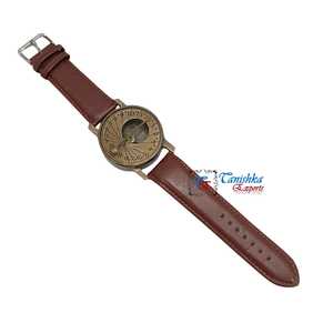 เข็มทิศนาฬิกาแดดโบราณพร้อมสายหนังสีน้ำตาล นาฬิกาเข็มทิศสไตล์เรโทร ของใช้สำหรับเดินเรือ งานแฮนด์เมด เข็มทิศสำหรับการเดินเรือ - Product Image 2