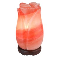 Lampe en sel de l'Himalaya en forme de rose, style floral sculpté, décoration écologique pour la maison, artisanat naturel, Sian Enterprises