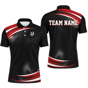 Black <b>Red</b> Soccer Polo Jersey for Men Athletic Team Shirt Lightweight Breathable Sports Apparel Competition Training Football - Product Image 1