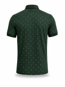 Camiseta de Manga Corta Verde para Hombre, Tejida en Poliéster/Algodón, Transpirable, Estilo Casual, con Logotipo Personalizado Bordado en la Parte Delantera - Product Image 3
