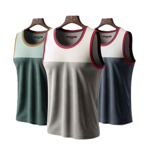 Nuevos diseños de ropa deportiva camiseta sin mangas para hombres de punto de algodón en contraste adornos Activewear Fitness Streetwear camiseta sin mangas de Bangladesh - Product Image 6