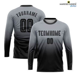 Uniforme de Fútbol Personalizado Premium en Gris y Negro, Sublimado, Manga Larga, Corte Atlético y Costuras Exquisitas - Product Image 2