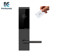 Serrure de porte intelligente commerciale pour hôtel avec clé, corps en aluminium anodisé, enregistrement de données RFID M1, batterie durable 1 an, installation facile