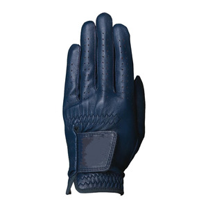 Guante de golf de cuero genuino para mano derecha, antideslizante, para hombre, con cierre de gancho y bucle, color azul oscuro - Product Image 1