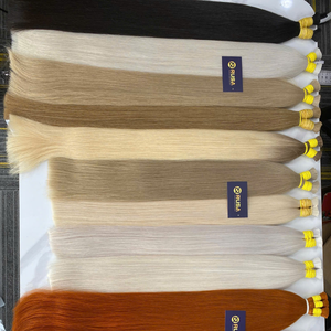 Extensions de cheveux naturels vierges vietnamiens Rusa en vrac, mèches lisses et soyeuses, trame simple, pour tissage, couleurs de salon - Product Image 5