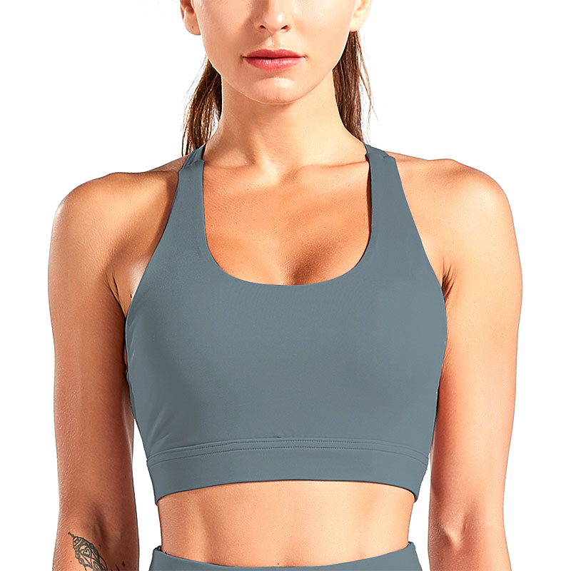Women's Plus Size Lightweight Sports Bra Athletic Workout Gym Wear Soft Touch Knit Daily Use Front Logo Medium Support