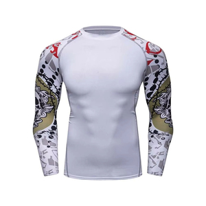 T-shirt de compression camouflage intégral personnalisé pour homme, motif tête de mort, manches courtes, Rash Guard sublimé, camouflage, MMA, gym, fitness - Product Image 2