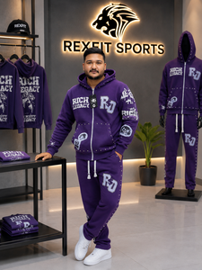 Ensemble de survêtement pour homme personnalisé, sweat à capuche zippé et pantalon de jogging, streetwear tendance, ensemble deux pièces imprimé graphique - Product Image 3