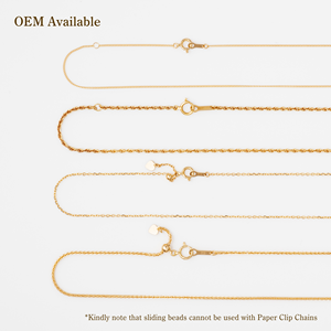 Colliers en or massif tendance et minimalistes de la marque Nakagawa Corporation Japon OEM, bijoux en forme de trombones pour femmes - Product Image 6