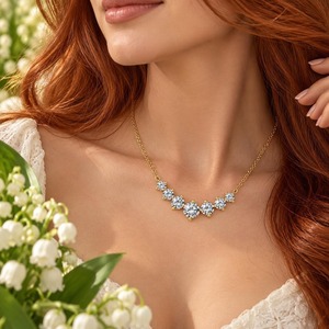 Collar de Diamantes Moissanite de Alta Calidad, Elegante Joyería con Colgante para Mujer, para Bodas, Compromisos, Ceremonias y Fiestas - Product Image 5