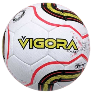Balón de Fútbol Vigora de Alta Calidad, Blanco, Rojo y Negro, para Entrenamiento en Interiores/Exteriores, Duradero, Embalaje Personalizado - Product Image 1