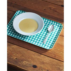 Plateau de service rectangulaire en métal à motif écossais vert, plateau de petit-déjeuner en métal durable, plateau de service alimentaire pour la maison, le café, l'hôtel - Product Image 1