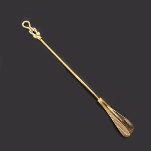 Brass Shoe Horn <b>Tool</b> For Easy Shoe Wearing Durable Metal Construction With Smooth Curved <b>Edge</b> - Product Image 6