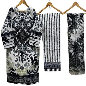 Shalwar Kameez de Algodón/Lawn Bordado Pakistaní de Alta Calidad, Vestido Listo para Usar para Mujer, Talla Grande, Vestido de 3 Piezas de Alta Calidad - Product Image 6