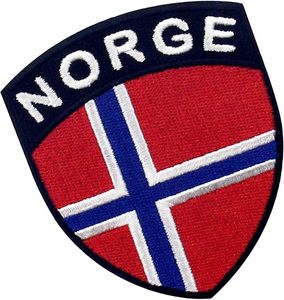 Parche Bordado con la Bandera de Noruega, Aplique Termoadhesivo o para Coser, Escudo Nacional Noruego - Product Image 5