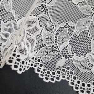 Tela de Encaje Elástico Floral de 17.5cm, Ligera y Suave, de Nailon y Spandex, con Borde Festoneado, para Lencería y Vestidos de Novia - Product Image 3