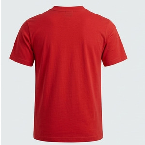 Camiseta de punto 100% algodón al por mayor, con logo frontal estampado personalizado, ropa para hombre, cuello redondo, manga corta, top informal transpirable - Product Image 5