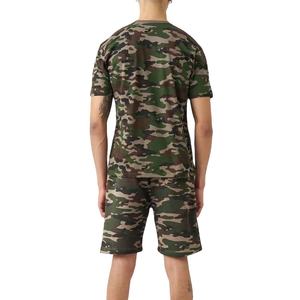 Men's Camouflage T-Shirt And Shorts <b>Set</b> Crew Neck Casual Summer Wear Breathable <b>Knitted</b> Cotton Outfit - Product Image 2