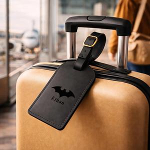 Personalized Genuine Leather Luggage Tags Travel Bag Tags Privacy Shield Suitcase <b>Name</b> <b>Labels</b> Bulk Gold LMP-0232 - Product Image 2
