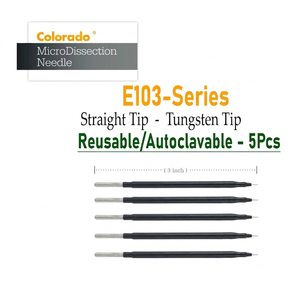 Aguja de Microdiseción Reutilizable Estilo Colorado Serie E103, Punta Recta de Tungsteno, Accesorios de Diatermia Electroquirúrgica - Product Image 1