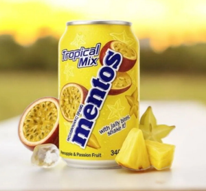 Mentos Sparkling <b>Drink</b> Tropical Mix Pineapple Passion Fruit Carbonated <b>Soft</b> <b>Drink</b> Refreshing Beverage Wholesale OEM Supply Bulk - Product Image 2