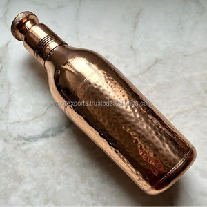 Pure copper water bottle crafted for healthy daily hydration with <b>secure</b> leak proof lid for home office gym and travel - Product Image 4