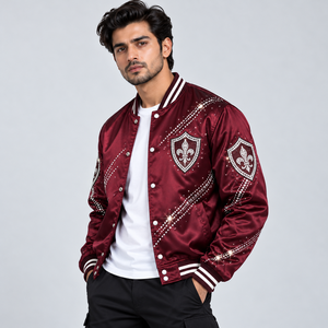 Chaqueta Universitaria Unisex de Lana, Chaquetas Varsity con Color Personalizado, Ropa Urbana con Estampado, Chaqueta Varsity de Baloncesto Unisex Personalizada OEM - Product Image 4