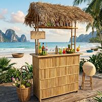 Bar en bambou artisanal avec toit pour jardin tropical, patio et espaces de divertissement en plein air