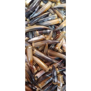 จี้รูปทรงหยดน้ำขนาดใหญ่ทำจากเขาควายแท้ รูปทรงกรงเล็บ จี้รูปหยดน้ำขนาดใหญ่ทำจากเขาควาย– เครื่องประดับน้ำหนักเบา ตกแต่งด้วยมือ งานฝีมือใหม่ - Product Image 1