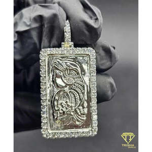 Collier pendentif de luxe en forme de poisson Koi glacé en argent sterling 925 avec diamants Moissanite, bijoux tendance Hip Hop - Product Image 5