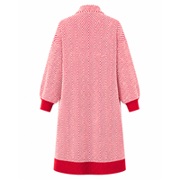 Delta |   Sigma |   Cardigan long en maille chevron pour femme Theta Sorority, ouvert sur le devant, avec poignets côtelés brodés