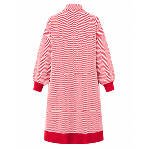 Delta | Sigma | Theta Sorority Women's Longline Herringbone Knit Duster <b>Cardigan</b> Open Front Embroidered Ribbed Cuff <b>Sweater</b> - Product Image 4