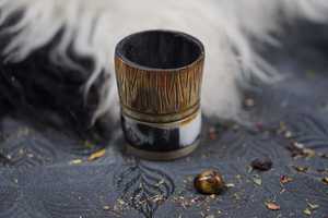 Handcrafted Polished Natural Horn Short Wine <b>Glass</b> Eco friendly High Quality Medieval Viking Drinkware <b>Cup</b> Natural Finish - Product Image 4