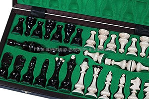 Precio al por mayor El elegante juego de ajedrez de madera Bevana Piezas pulidas elegantes, tablero de ajedrez y almacenamiento de piezas de ajedrez - Product Image 5