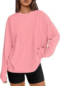 Camiseta de Moda Casual Oversize Y2K para Mujer, Blusa de Primavera de Manga Larga Holgada, Tejida en Poliéster Transpirable con Cuello Redondo, Top Deportivo - Product Image 2